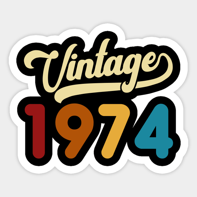 1974 Vintage Gift 46th Birthday Retro Style Sticker by Kimko